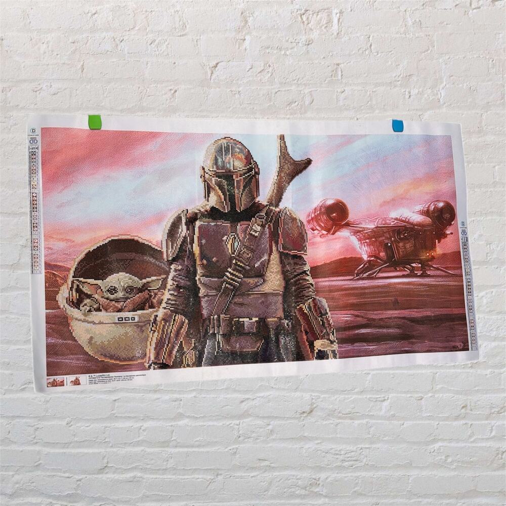 Mandalorian & Grogu Finished Partial‎ Drill Diamond Painting 100x55cm Star Wars